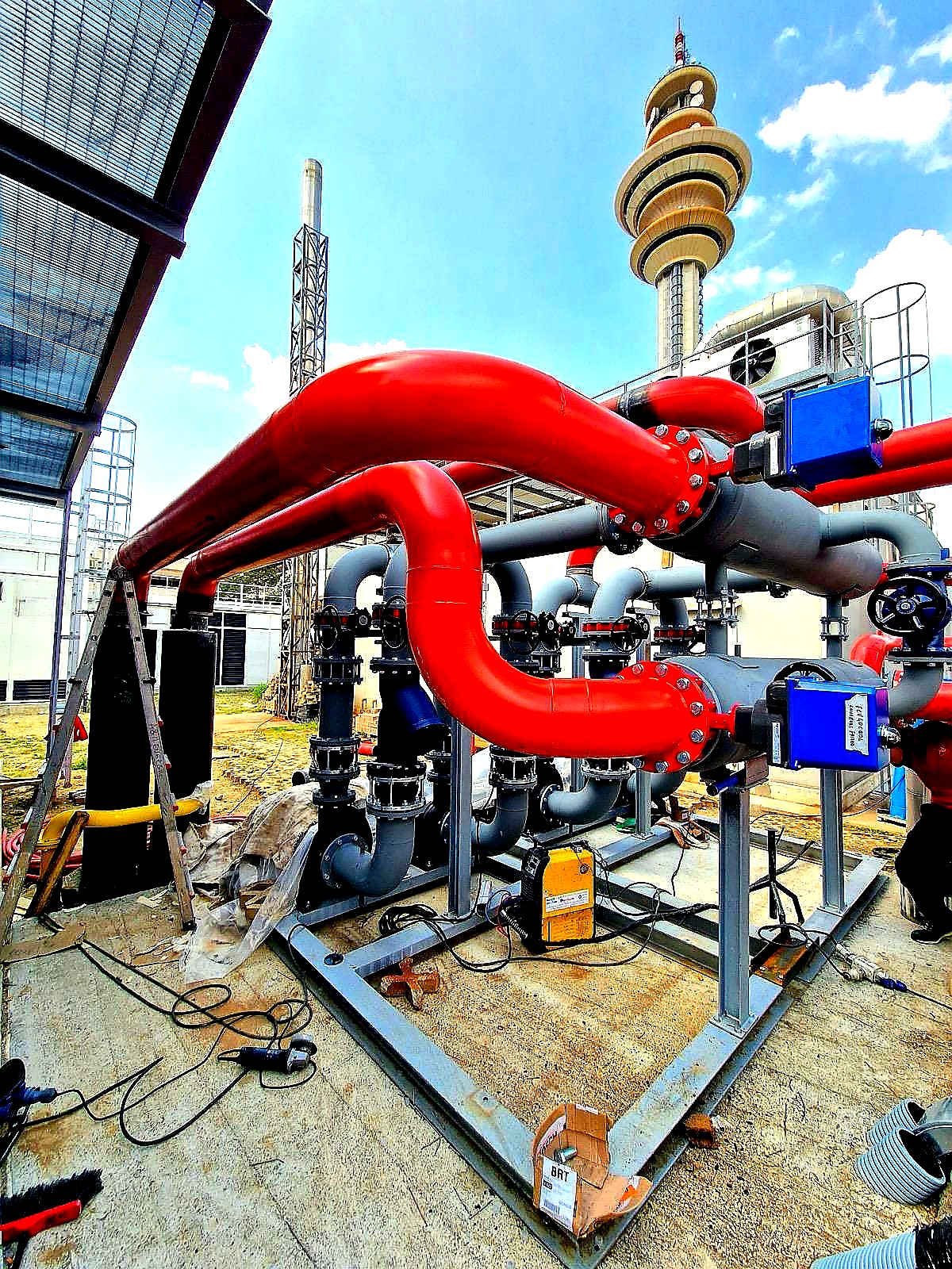 Impianto piping completato in esterno